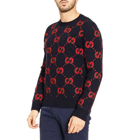 gucci blue sweater mens|Gucci sweater men's cheap.